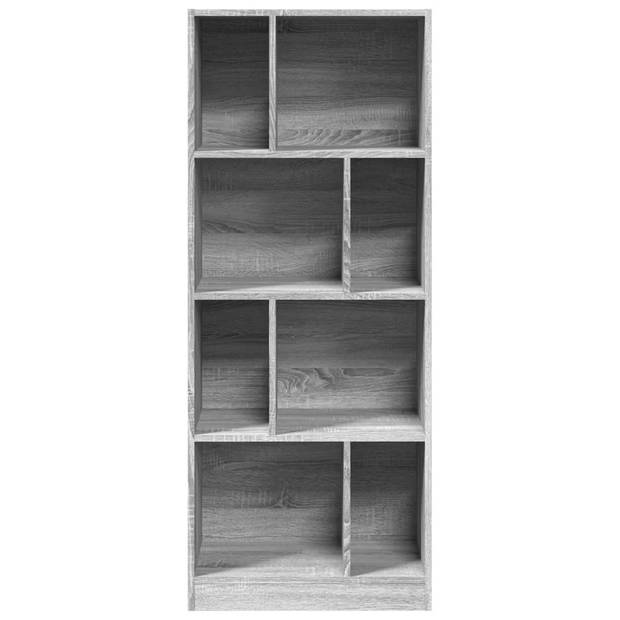 vidaXL Boekenkast 57x28,5x141cm bewerkt hout grijs sonoma eikenkleurig