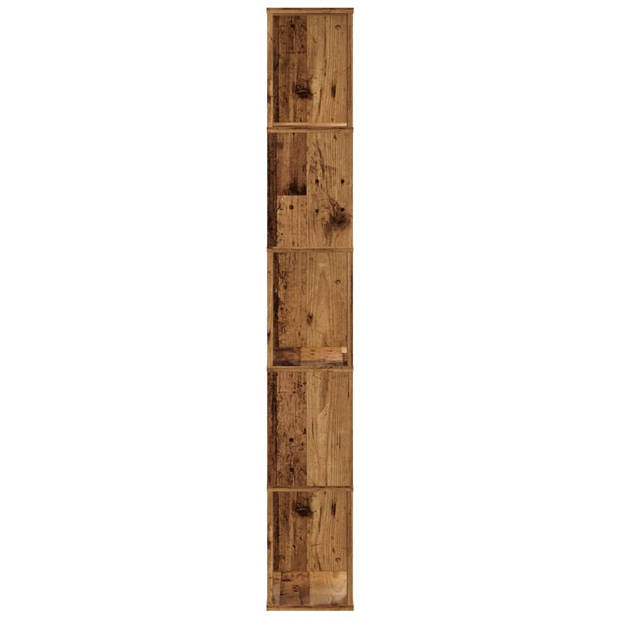 vidaXL Boekenkast 5-laags 45x23,5x162,5 cm bewerkt hout oud hout