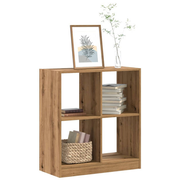 vidaXL Boekenkast 68,5x32x75 cm bewerkt hout artisanaal eikenkleurig