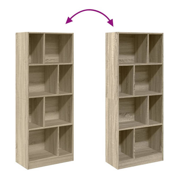 vidaXL Boekenkast 57x28,5x141 cm bewerkt hout sonoma eikenkleurig