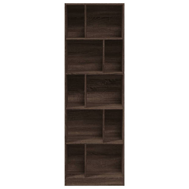 vidaXL Boekenkast 57x28,5x174 cm bewerkt hout bruin eikenkleurig