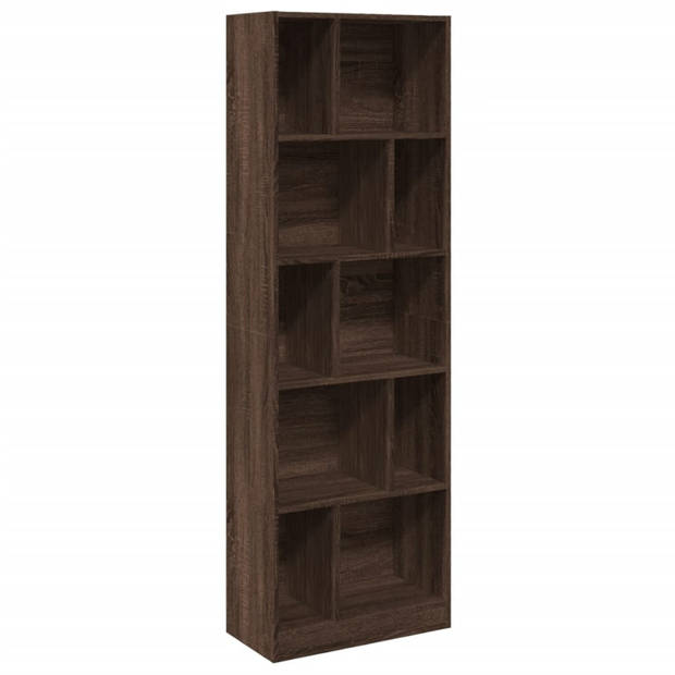 vidaXL Boekenkast 57x28,5x174 cm bewerkt hout bruin eikenkleurig