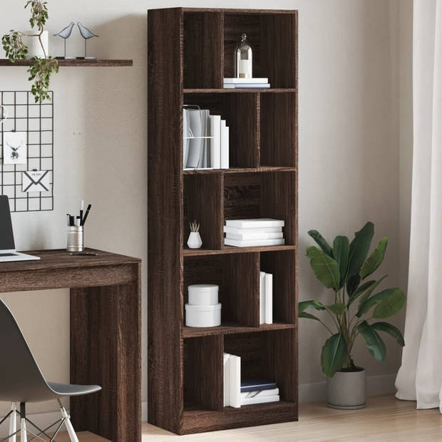 vidaXL Boekenkast 57x28,5x174 cm bewerkt hout bruin eikenkleurig