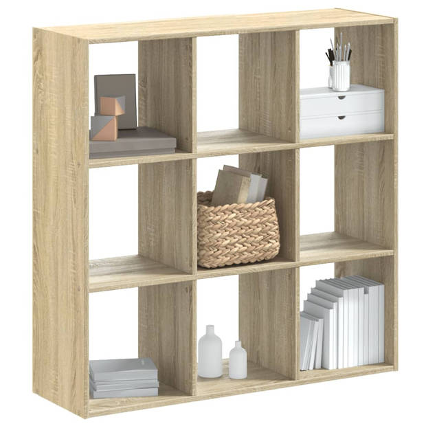 vidaXL Boekenkast 102x32x102 cm bewerkt hout sonoma eikenkleurig