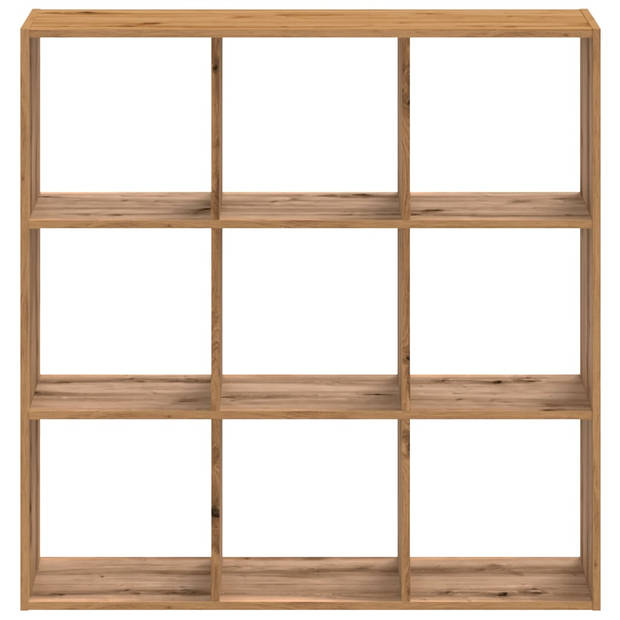 vidaXL Boekenkast 102x32x102 cm bewerkt hout artisanaal eikenkleurig