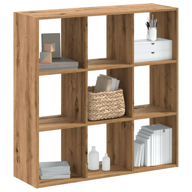 vidaXL Boekenkast 102x32x102 cm bewerkt hout artisanaal eikenkleurig