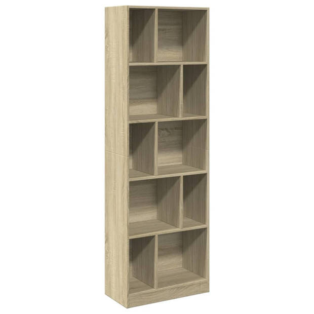 vidaXL Boekenkast 57x28,5x174 cm bewerkt hout sonoma eikenkleurig