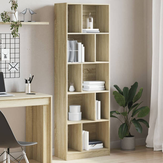 vidaXL Boekenkast 57x28,5x174 cm bewerkt hout sonoma eikenkleurig