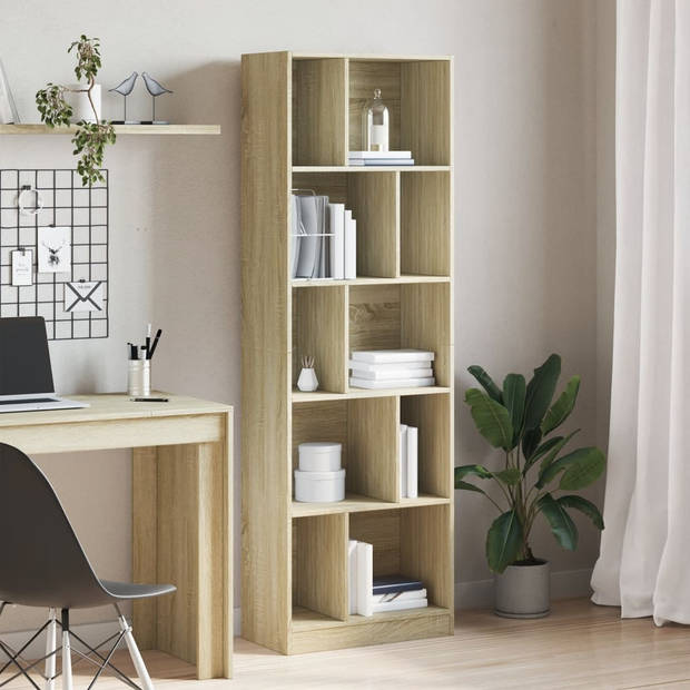 vidaXL Boekenkast 57x28,5x174 cm bewerkt hout sonoma eikenkleurig