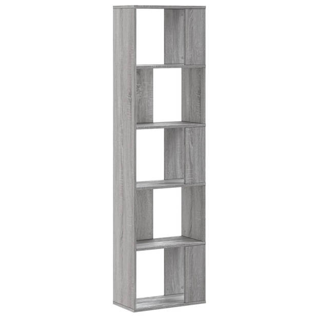 vidaXL Boekenkast 5-laags 45x23,5x162,5 cm bewerkt hout grijs sonoma