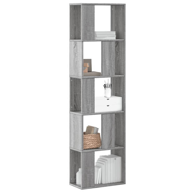 vidaXL Boekenkast 5-laags 45x23,5x162,5 cm bewerkt hout grijs sonoma