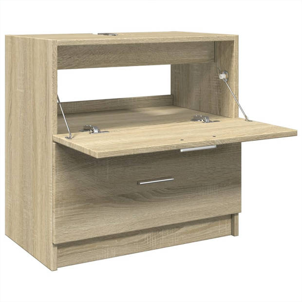 vidaXL Wastafelkast 59x37x59 cm bewerkt hout sonoma eikenkleurig