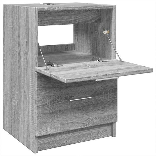 vidaXL Wastafelkast 40x37x59 cm bewerkt hout grijs sonoma eikenkleurig