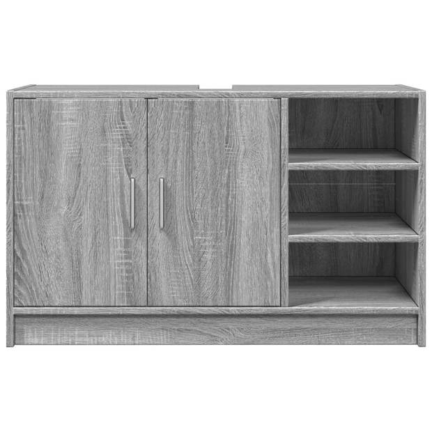 vidaXL Wastafelkast 90x29x55 cm bewerkt hout grijs sonoma eikenkleurig