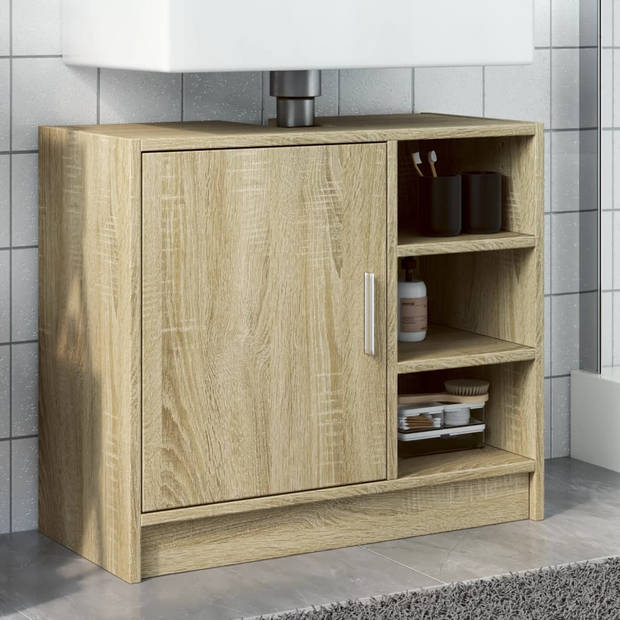 vidaXL Wastafelkast 63x29x55 cm bewerkt hout sonoma eikenkleurig