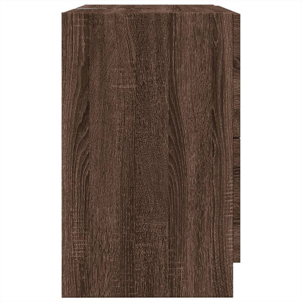 vidaXL Wastafelkast 59x37x59 cm bewerkt hout bruin eikenkleurig