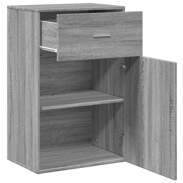 vidaXL Opbergkast 56,5x39x90 cm bewerkt hout grijs sonoma eikenkleurig