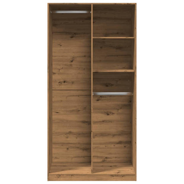 vidaXL Kledingkast 100x50x200 cm bewerkt hout artisanaal eikenkleurig