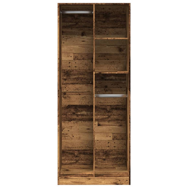 vidaXL Kledingkast 80x50x200 cm bewerkt hout oud hout