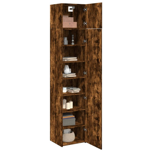 vidaXL Opbergkast smal 45x42,5x225 cm bewerkt hout gerookt eikenkleur