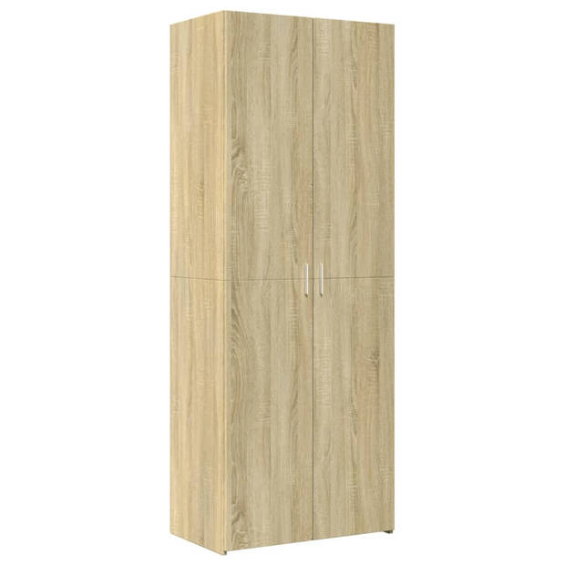 vidaXL Opbergkast 70x42,5x225 cm bewerkt hout sonoma eikenkleurig