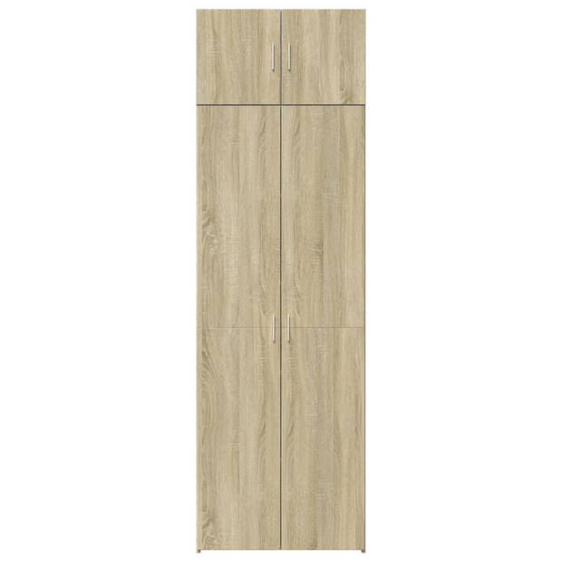 vidaXL Opbergkast 70x42,5x225 cm bewerkt hout sonoma eikenkleurig