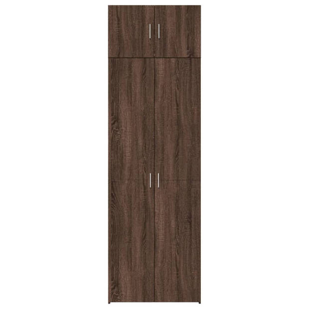 vidaXL Opbergkast 70x42,5x225 cm bewerkt hout bruin eikenkleurig