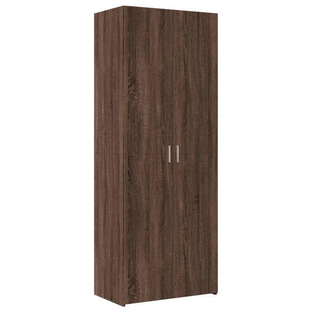 vidaXL Opbergkast 70x42,5x225 cm bewerkt hout bruin eikenkleurig