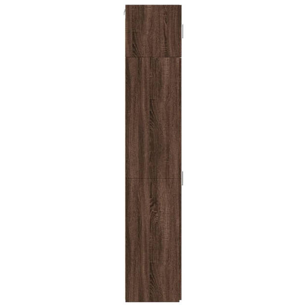 vidaXL Opbergkast smal 45x42,5x225 cm bewerkt hout bruin eikenkleurig