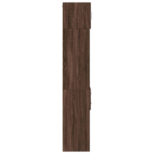 vidaXL Opbergkast smal 30x42,5x225 cm bewerkt hout bruin eikenkleurig