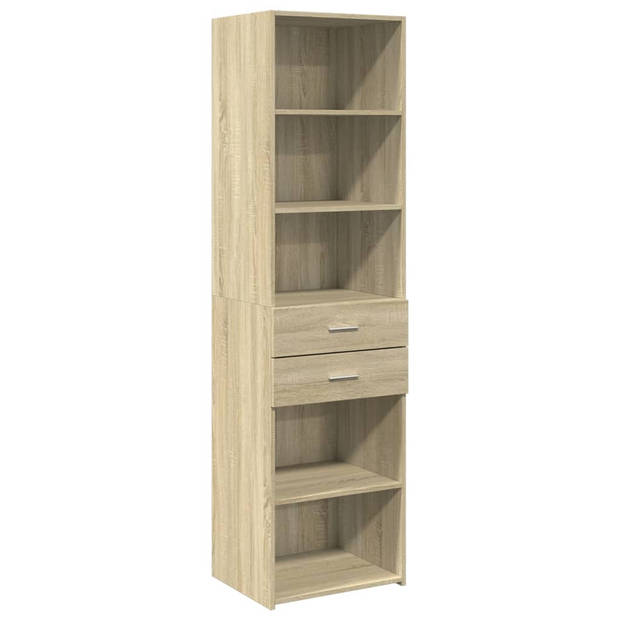 vidaXL Opbergkast smal 50x42,5x225 cm bewerkt hout sonoma eikenkleurig