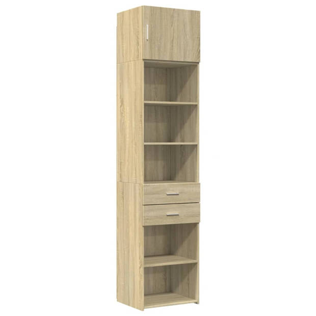 vidaXL Opbergkast smal 50x42,5x225 cm bewerkt hout sonoma eikenkleurig