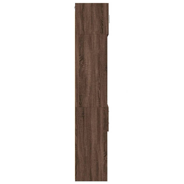 vidaXL Opbergkast smal 50x42,5x225 cm bewerkt hout bruin eikenkleur