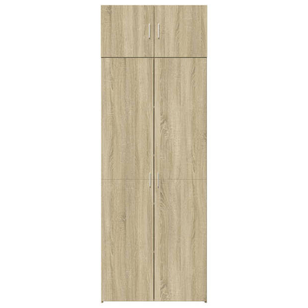 vidaXL Opbergkast 80x42,5x225 cm bewerkt hout sonoma eikenkleurig