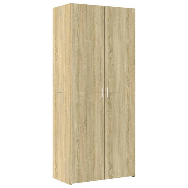 vidaXL Opbergkast 80x42,5x225 cm bewerkt hout sonoma eikenkleurig