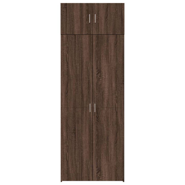 vidaXL Opbergkast 80x42,5x225 cm bewerkt hout bruin eikenkleurig