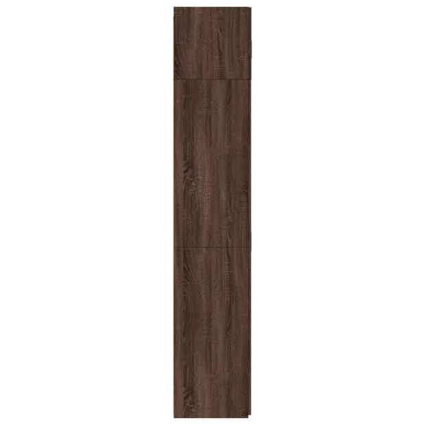 vidaXL Opbergkast 80x42,5x225 cm bewerkt hout bruin eikenkleurig