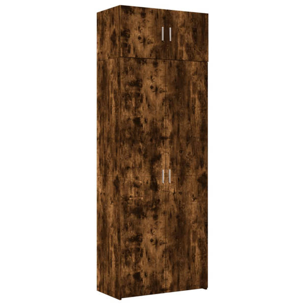 vidaXL Opbergkast 80x42,5x225 cm bewerkt hout gerookt eikenkleur