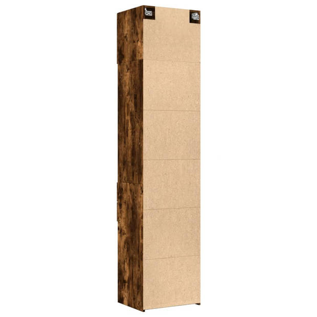 vidaXL Opbergkast smal 50x42,5x225 cm bewerkt hout gerookt eikenkleur