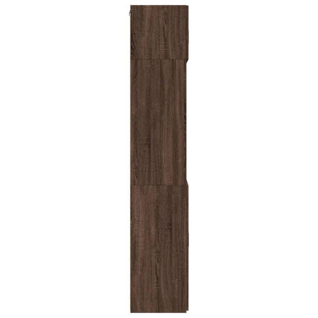 vidaXL Opbergkast 80x42,5x225 cm bewerkt hout bruin eikenkleurig