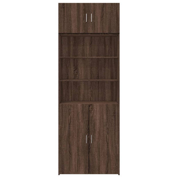 vidaXL Opbergkast 80x42,5x225 cm bewerkt hout bruin eikenkleurig