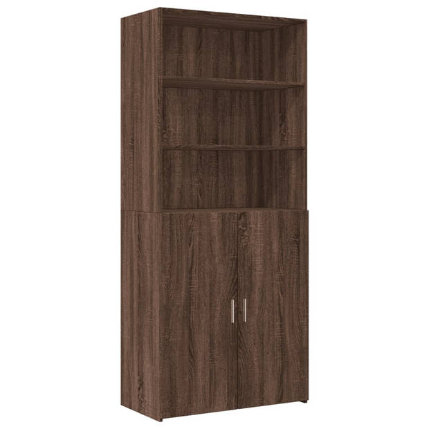 vidaXL Opbergkast 80x42,5x225 cm bewerkt hout bruin eikenkleurig