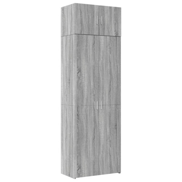 vidaXL Opbergkast 70x42,5x225 cm bewerkt hout grijs sonoma eikenkleur