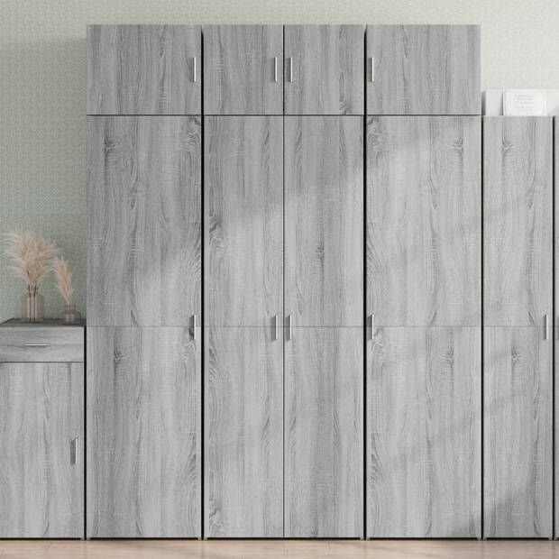 vidaXL Opbergkast 70x42,5x225 cm bewerkt hout grijs sonoma eikenkleur