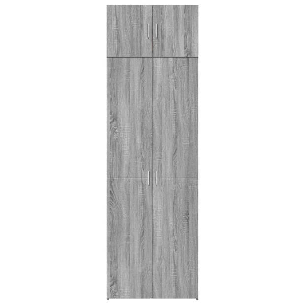 vidaXL Opbergkast 70x42,5x225 cm bewerkt hout grijs sonoma eikenkleur