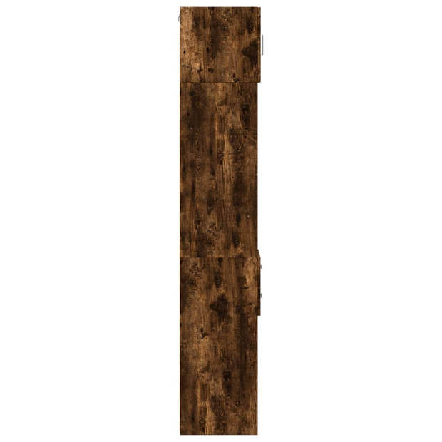 vidaXL Opbergkast smal 30x42,5x225 cm bewerkt hout gerookt eikenkleur