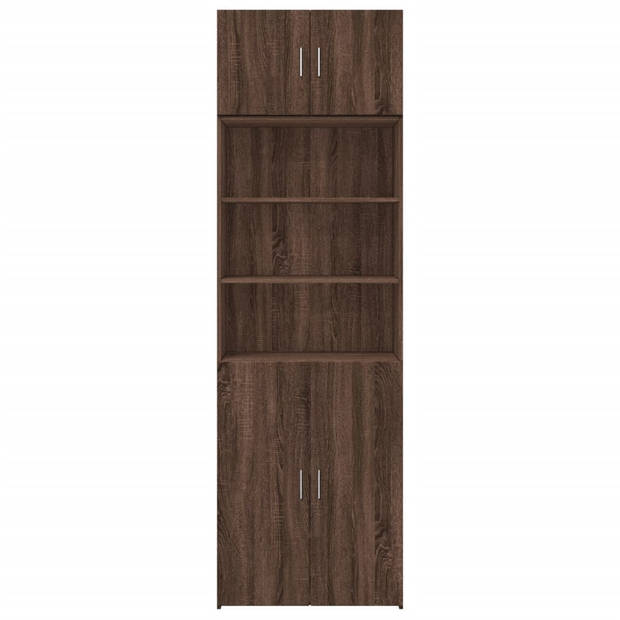 vidaXL Opbergkast 70x42,5x225 cm bewerkt hout bruin eikenkleurig