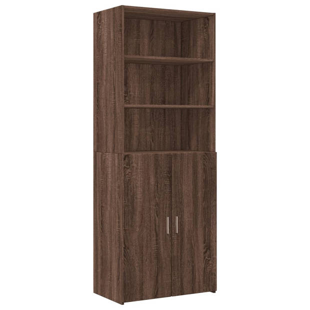 vidaXL Opbergkast 70x42,5x225 cm bewerkt hout bruin eikenkleurig