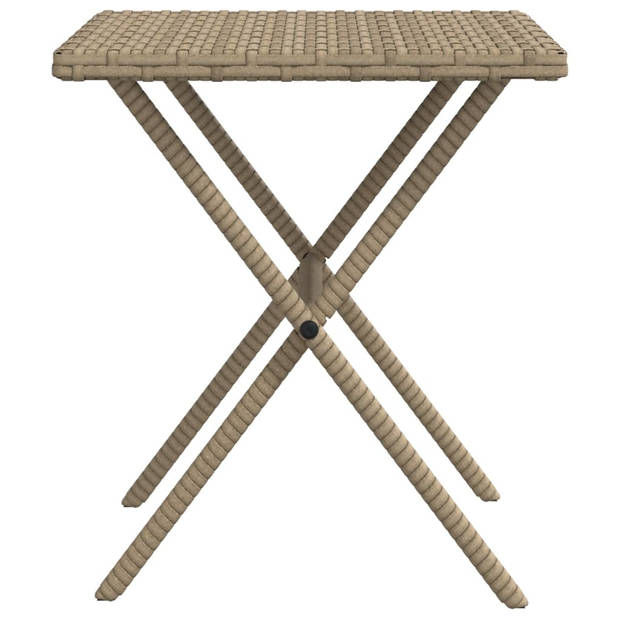 vidaXL Ligstoelen 2 st met tafel poly rattan beige