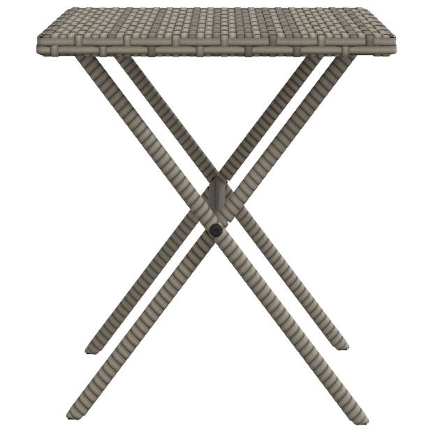 vidaXL Ligbedden 2 st met tafel poly rattan grijs